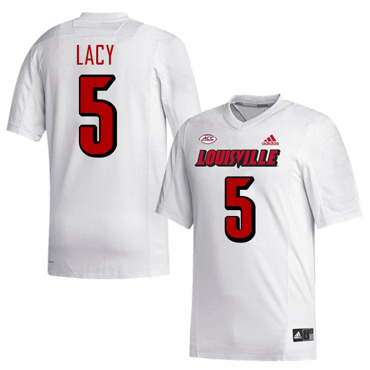 Men #5 Caullin Lacy Louisville Cardinals College Football Jerseys Stitched-White